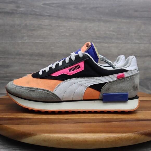 Puma Shoes Mens 10.5 Black Orange Gray Future Rider Play On Active Sneakers main image 10